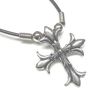 Gothic Twin Heart Cross Necklace