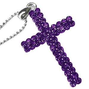 Humble Purple Plain Cross Necklace