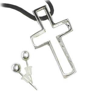 Plain Silver Cross Necklace