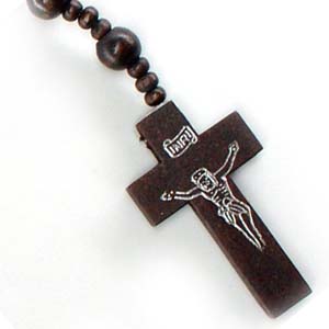 Wooden Cross Neckace 2 - Black Crucifix
