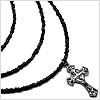 Extra Long Beaded Chain Cross Necklace