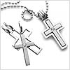 Heart Within Stainless Steel Cross Necklace