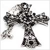 Twinkling Blessing Cross Necklace-Black