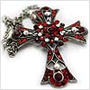 Twinkling Blessing Cross Necklace-Red