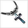 Mother of pearl like texture cross - Blue