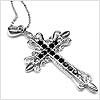 Twirl Victorian Cross Necklace - Black