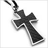 Carbon Fiber Celtic Stainless Steel Cross Necklace