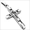 Small Deco Stainless Steel Cross Pendant