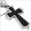 Carbon Fiber Victorian Stainless Steel Cross Necklace