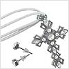 Gothic Venetian Cross Necklace White