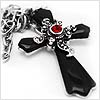 Ruby Heart Cross Necklace