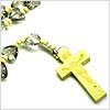 Hearted Chain Wood Cross - Lite Brown
