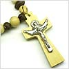 Holy Father and Son Cross Necklace Coffee Bean