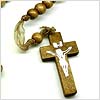 Wood Lace Rosary - Brown