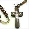 Wood Lace Rosary - Lite Brown