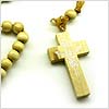 Wood Lace Rosary - Dark Brown